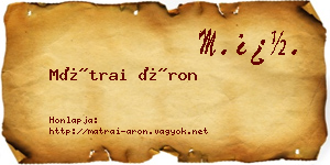 Mátrai Áron névjegykártya